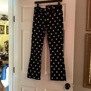 7 for all Mankind Black with white polka dot jeans